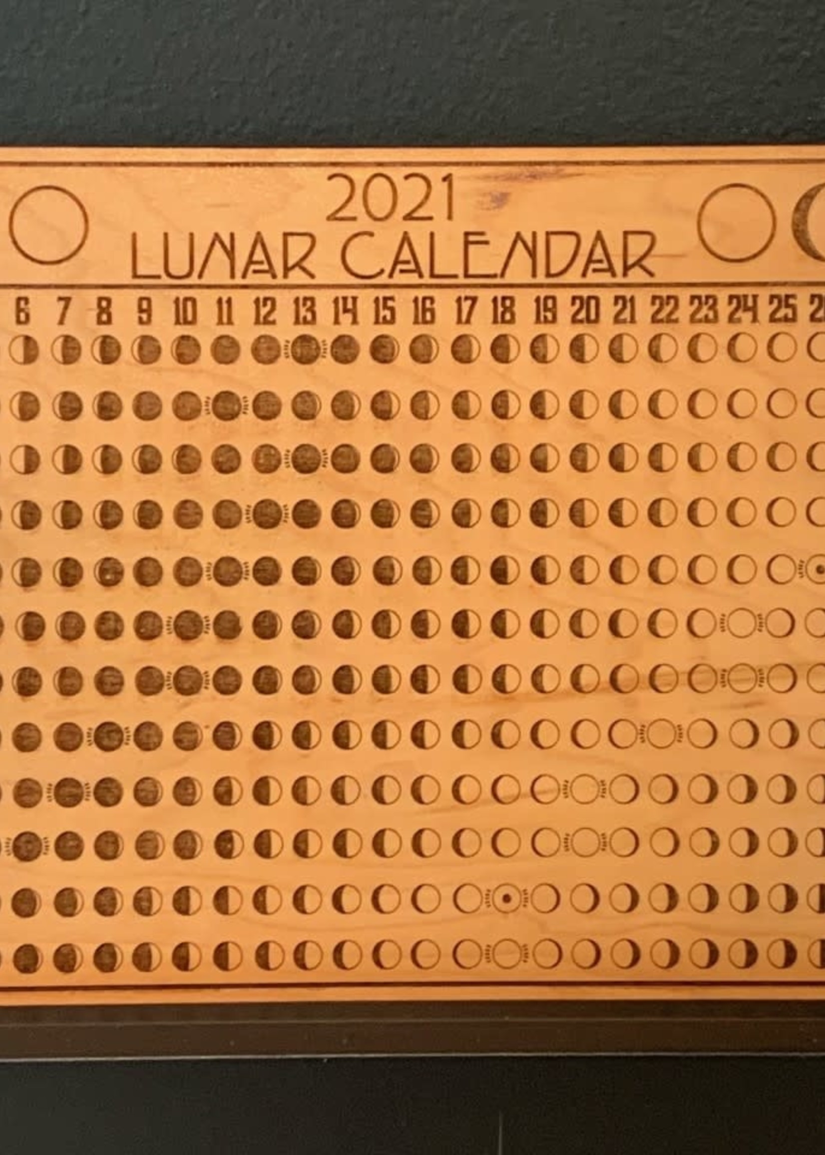 2021 Lunar Calendar Engraved on Wood