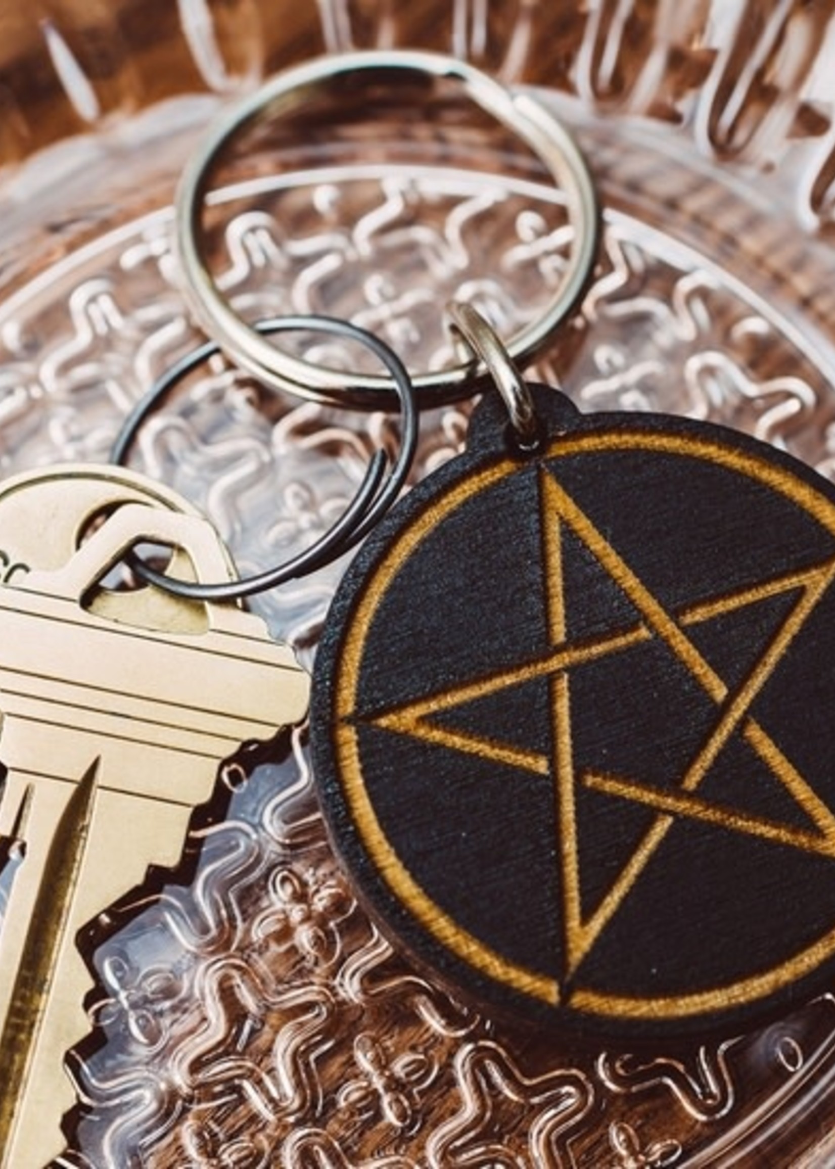 Most Amazing Pentagram Wooden Keychain