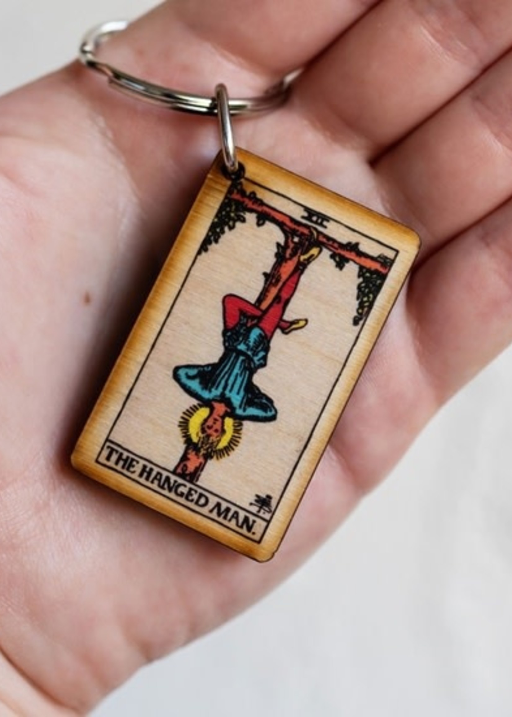 Most Amazing Tarot - 12 - The Hanged Man Wooden Keychain