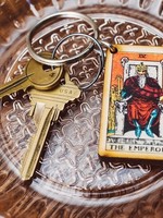 Most Amazing Tarot - 4 - The Emperor Wooden Keychain