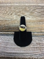 Yellow Septarian Sterling Silver Ring Size 10