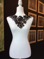 Weapon Of Choice NOLA Yellow Bee Yellow Flower with Branch Accents Black Lace Necklace