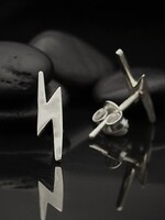 Nina Designs Sterling Silver Lightning Bolt Post Earrings