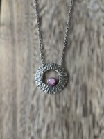 Sikra Sikra Circle with Pink Sapphire Necklace on Chain