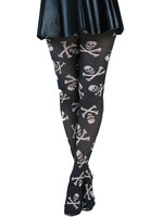 Malka Chic Black And White Skull Tights