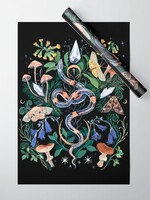 Society6 Mushroom Snake Crystals Wrapping Paper