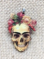 Iamsonotcool Wooden Sugar Skull Pendant Necklace