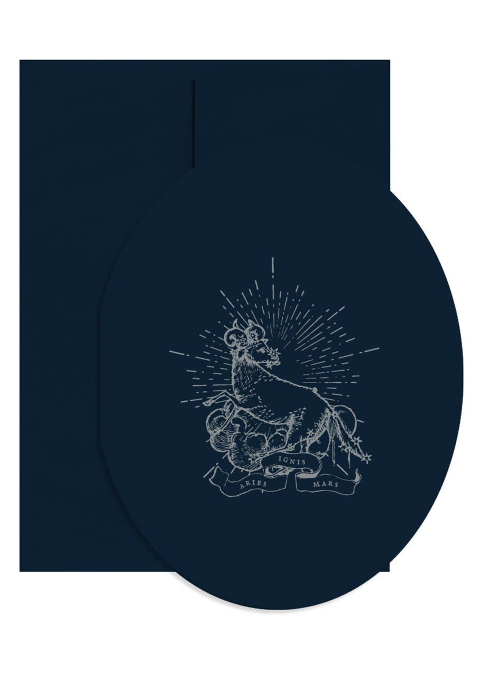 Open Sea Aries Oval Blank Card