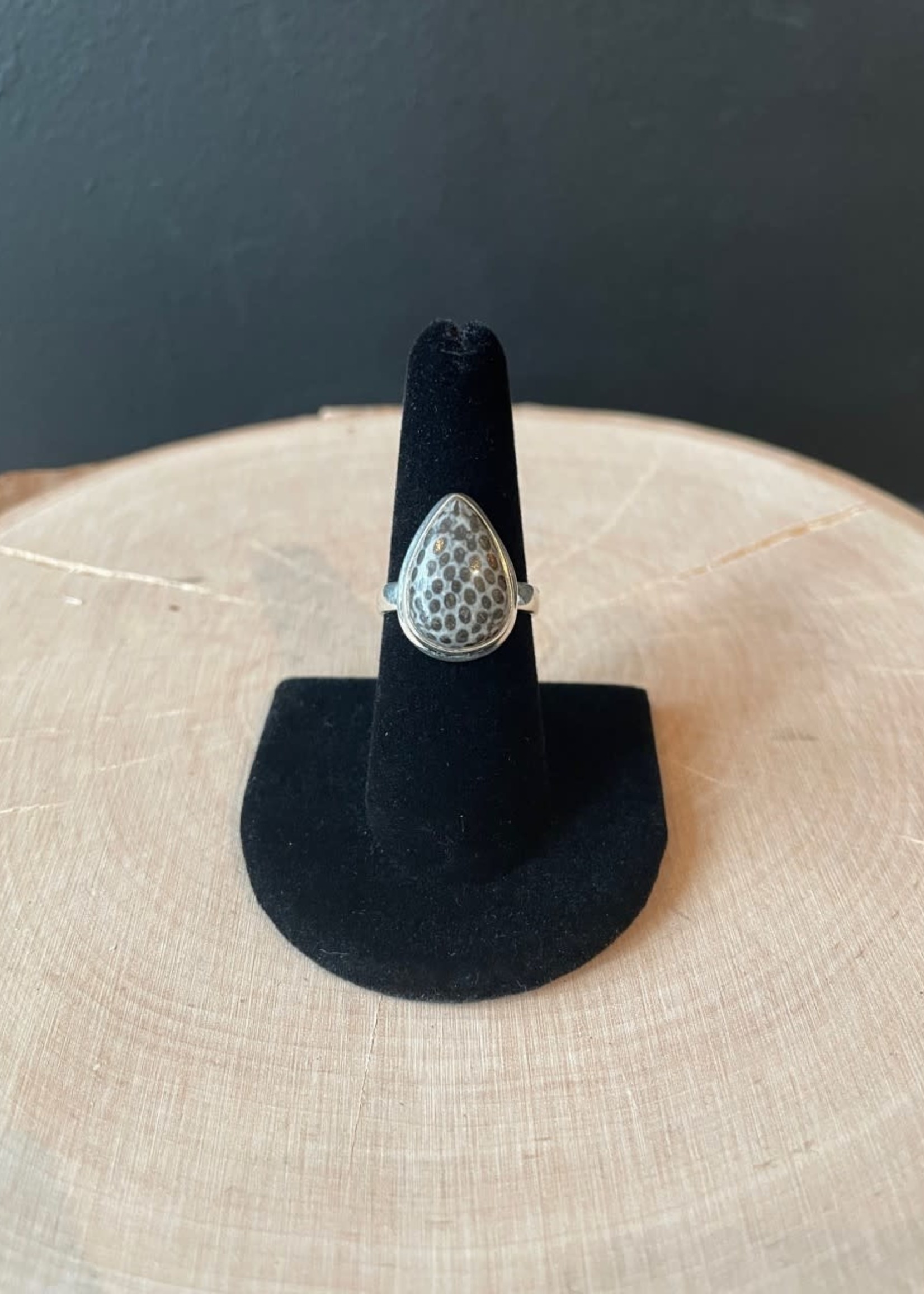 Nugent Black Coral Sterling Silver Ring