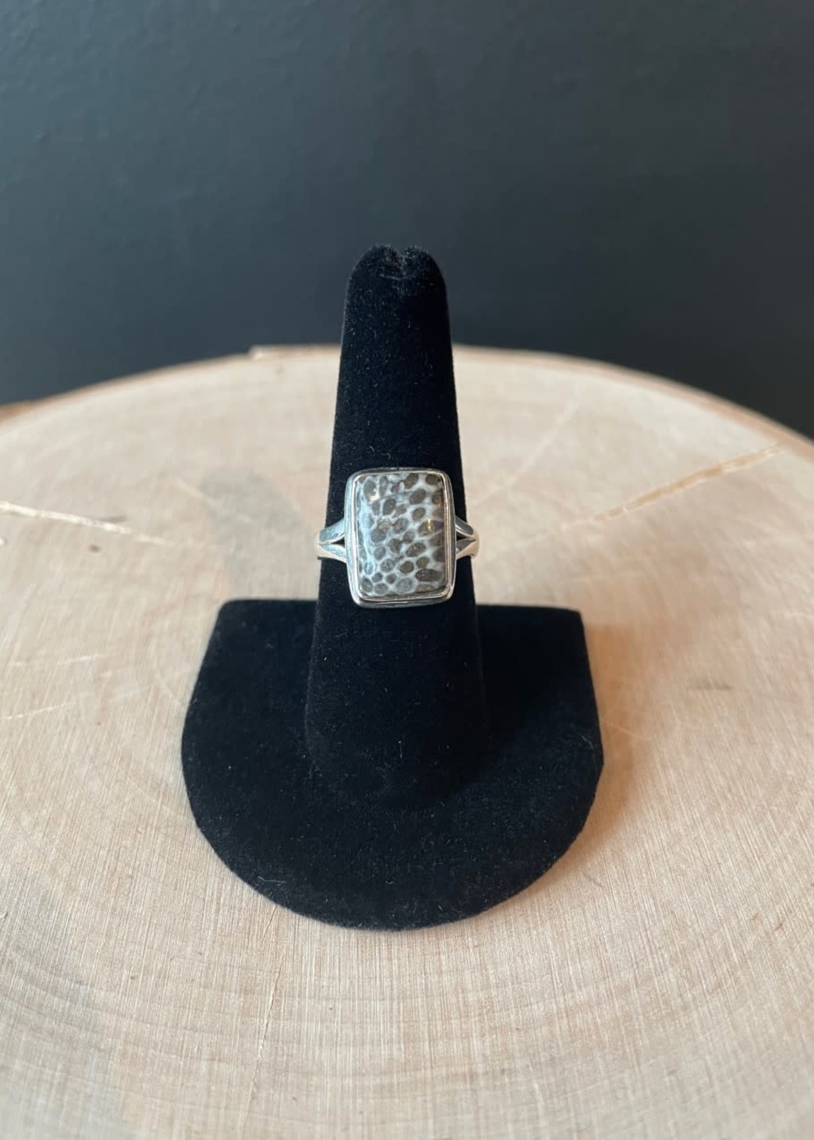 Nugent Black Coral Sterling Silver Ring