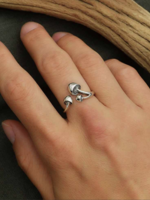 Nina Designs Sterling Silver Adjustable Three Mushroom Ring