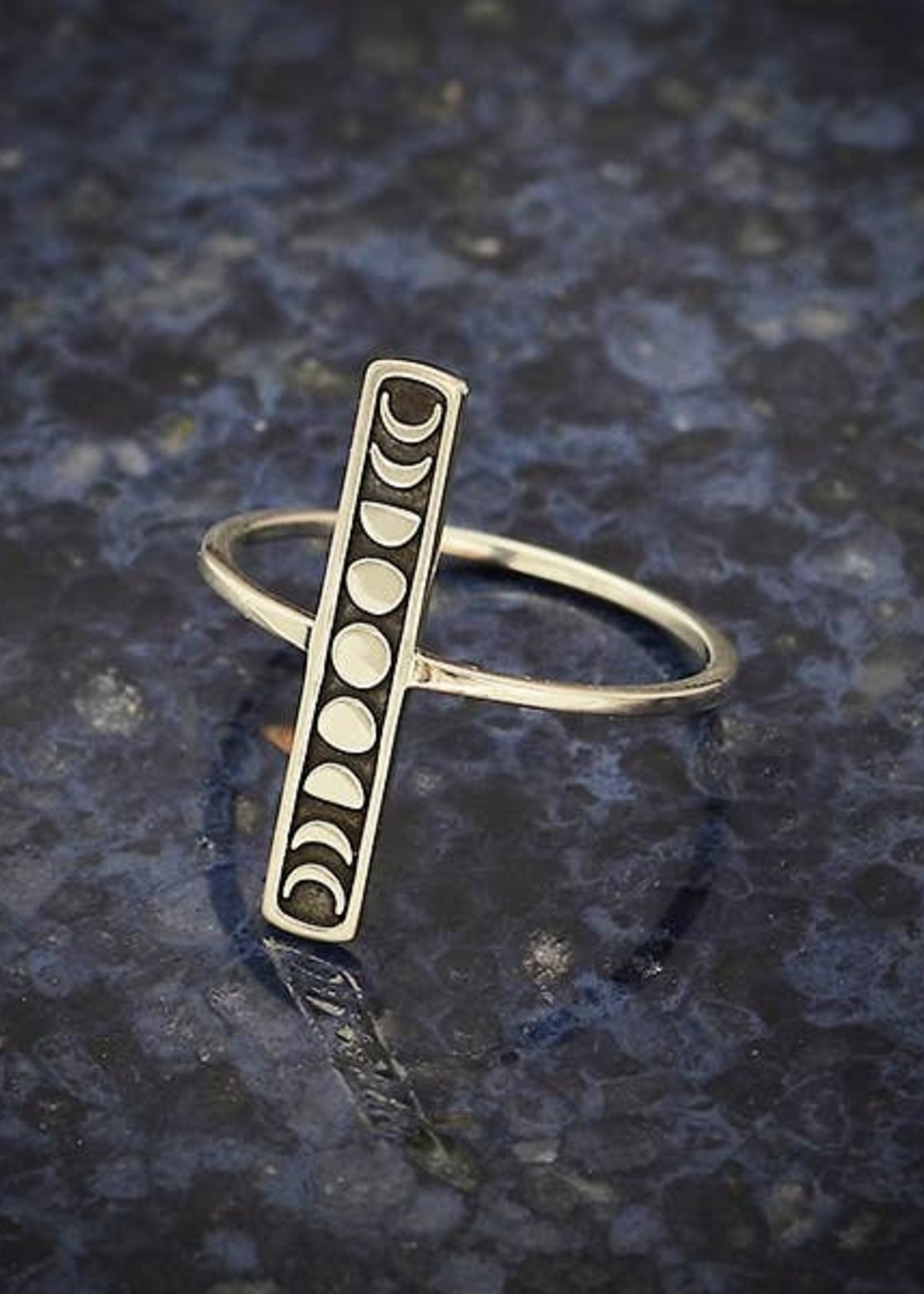 Nina Designs Sterling Silver Moon Phase Bar Ring