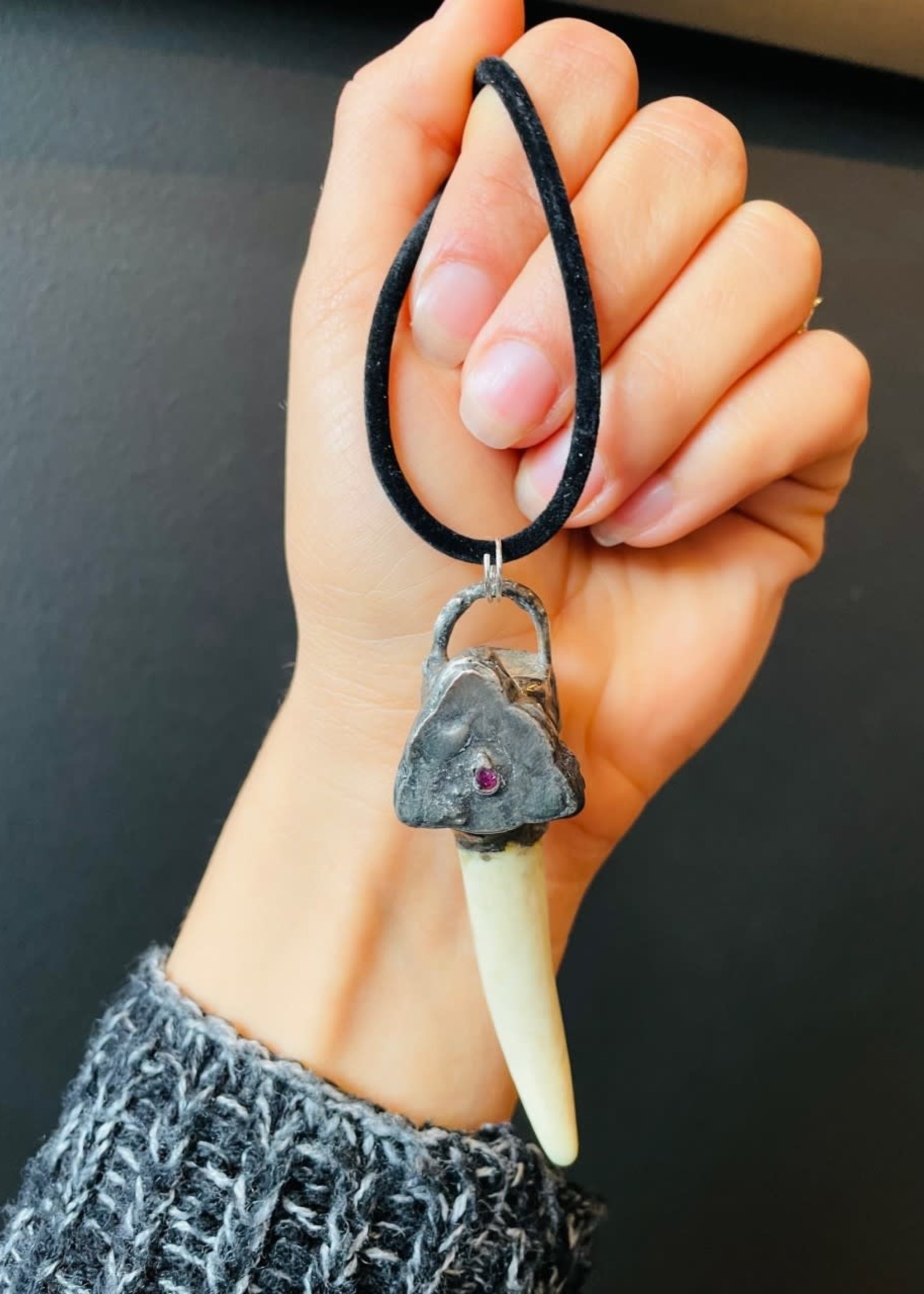 Gail Scherer Antler Copper Necklace