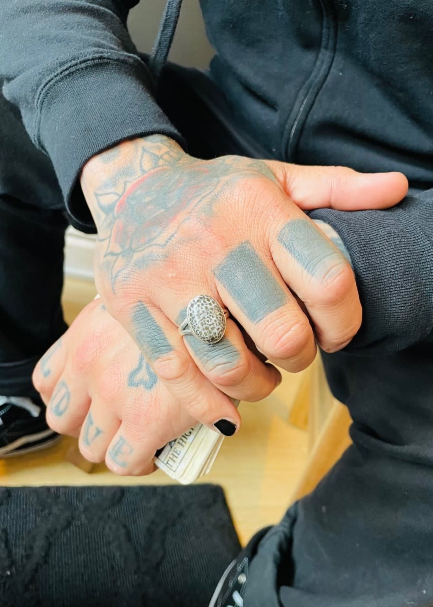 Nugent Black Coral Sterling Silver Ring