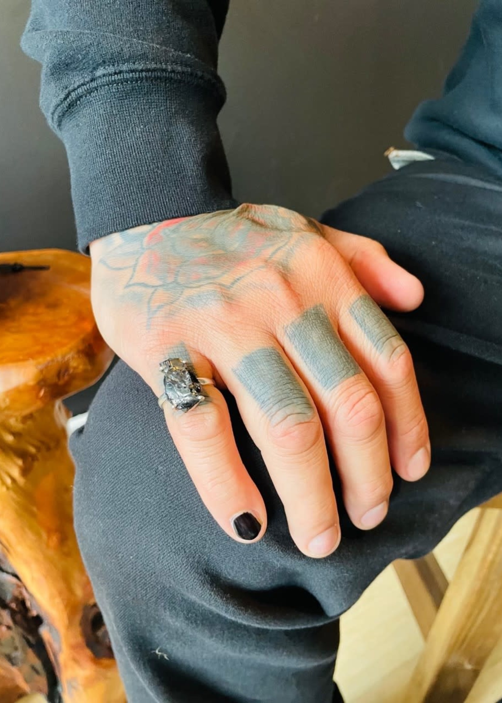 Nugent Shungite Sterling Silver Ring