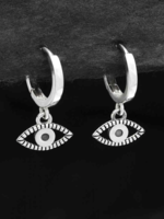 Nina Designs Silver Huggie Hoop With All Seeing Eye