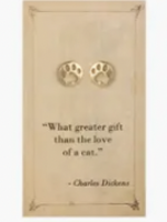 ZAD Literary Quoter Cat Paw Post Earrings