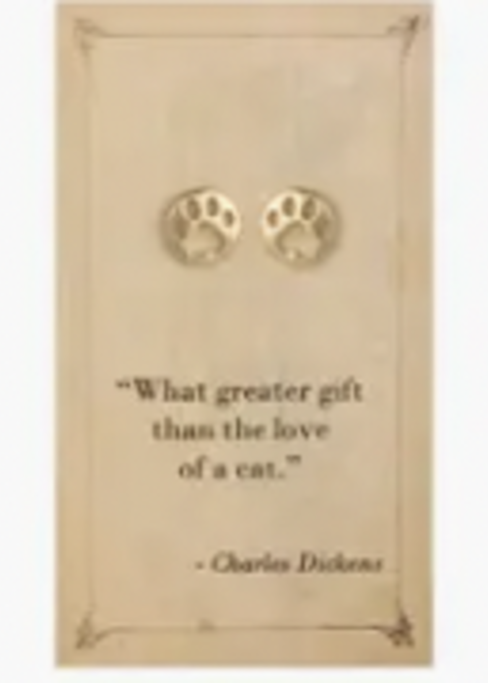 ZAD Literary Quoter Cat Paw Post Earrings