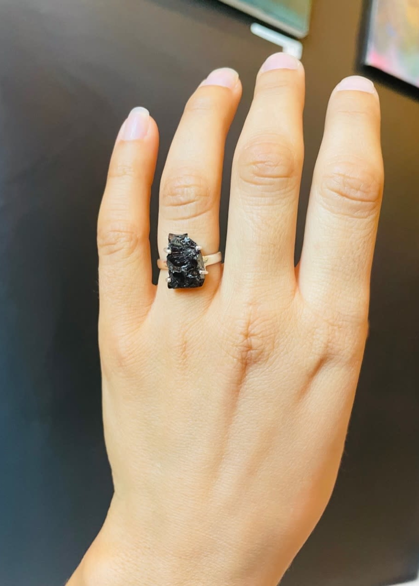 Nugent Shungite Sterling Silver Ring