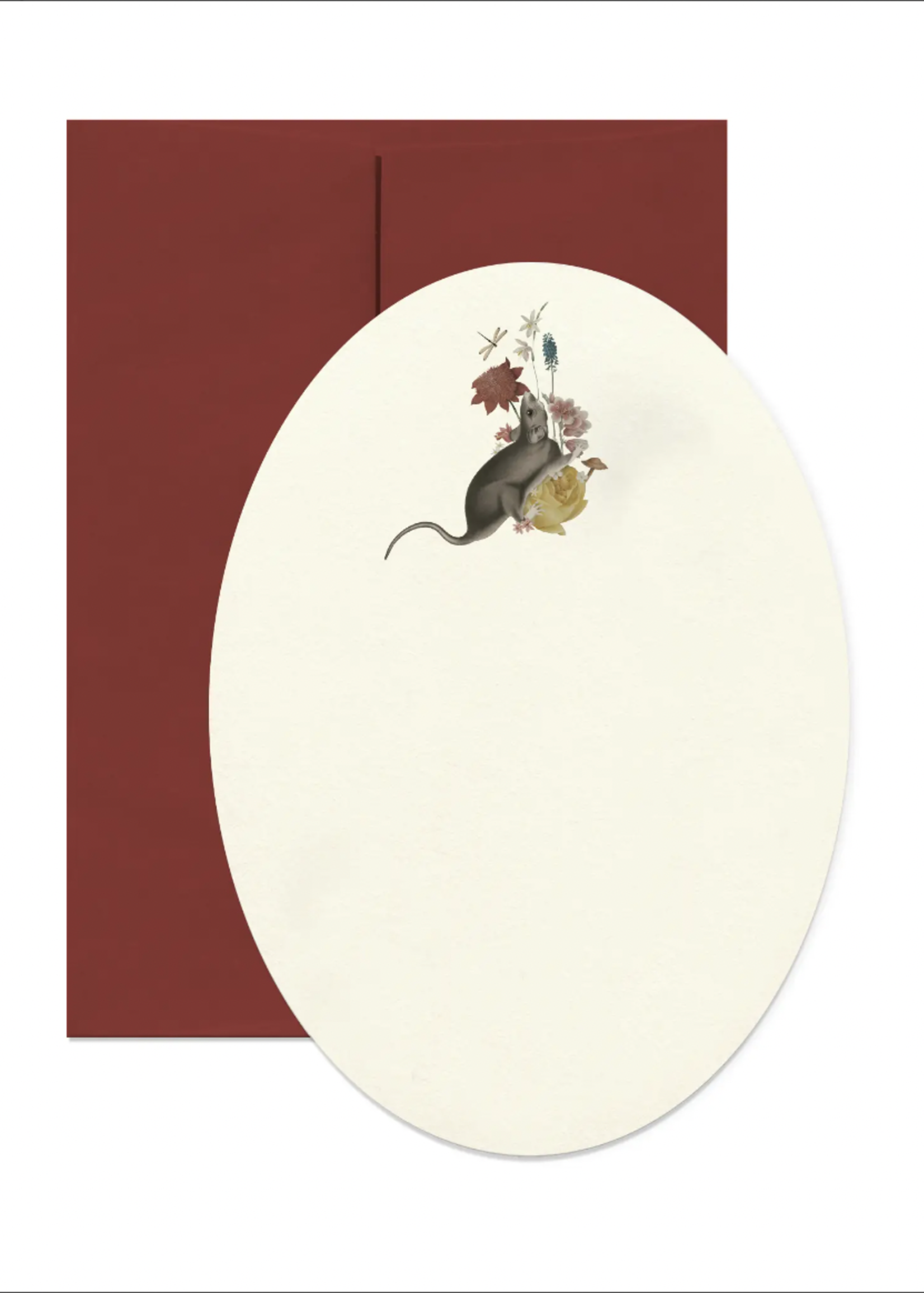 Open Sea Rat with Flowers Blank Card