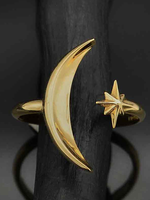 Nina Designs Bronze Crescent Moon and Star Ring Adjustable