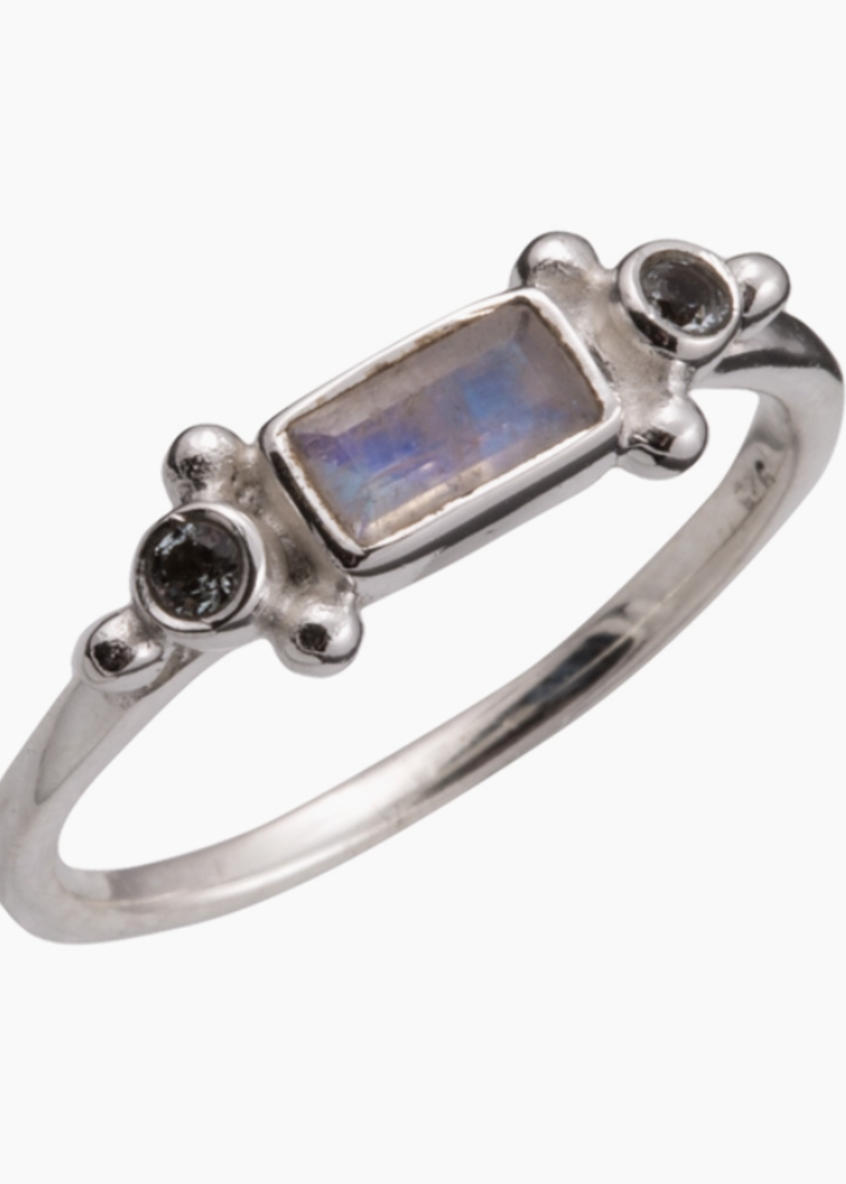 Saraswati Imports Rainbow Moonstone Sterling Ring
