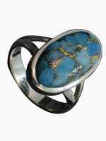 Saraswati Imports Copper Turquoise Sterling Ring