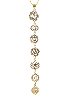Saraswati Imports Chakra Symbols Brass Pendant Necklace