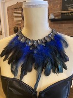 Feather Necklaces / Headwear - Blue & Black