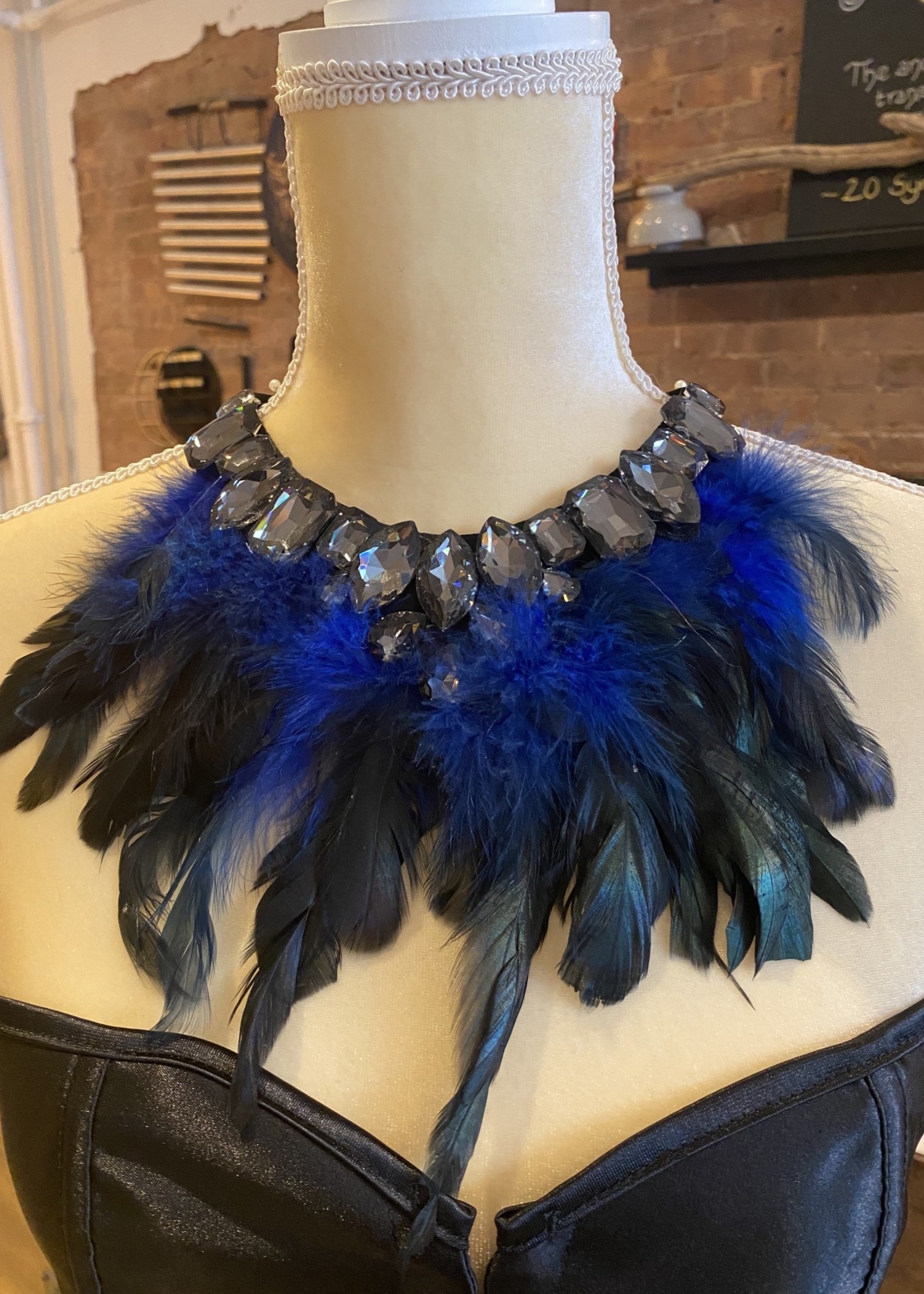 Feather Necklaces / Headwear - Blue & Black