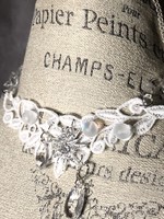 Weapon Of Choice NOLA Frost Diamanté Snowflake and Opal Glass Beads White Lace Necklace