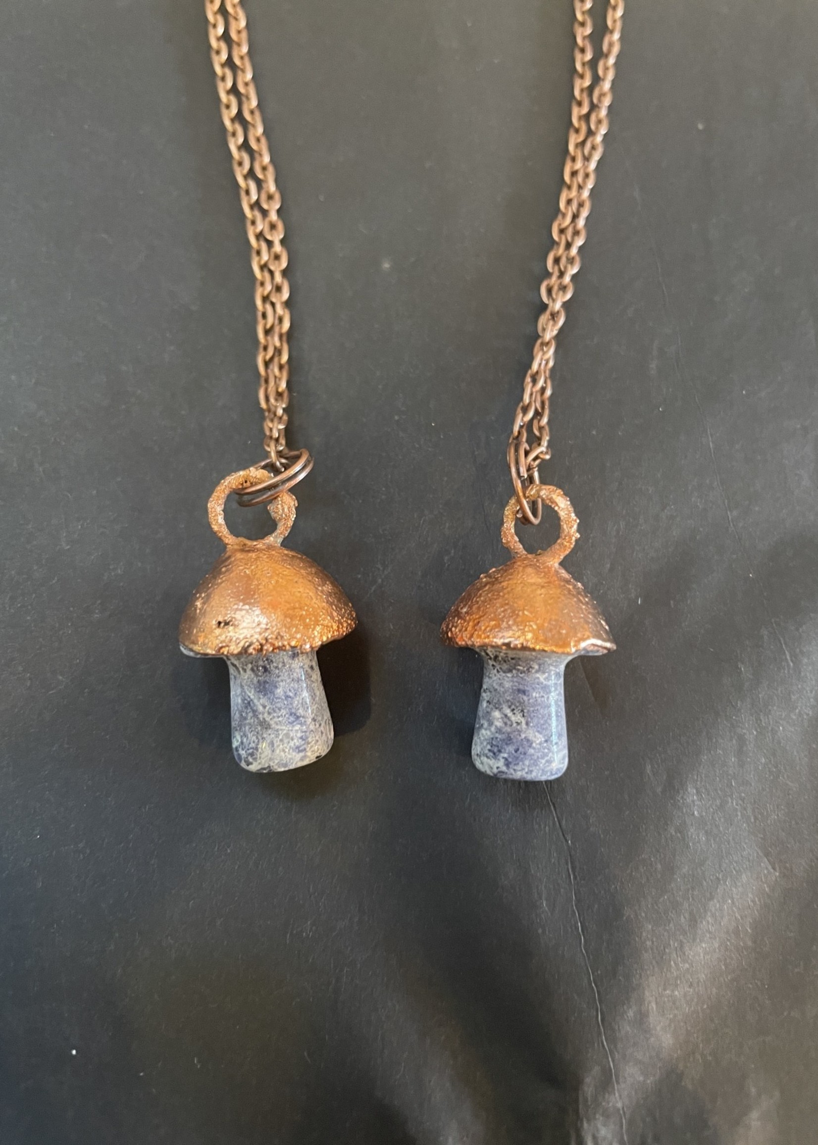 Gail Scherer Copper Mushroom Necklace with Sodalite