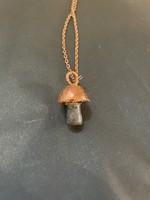 Gail Scherer Copper Mushroom Necklace with Chicken Blood 2