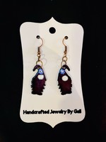 Gail Scherer Enameled Earrings -  Plum Gnomes