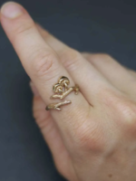 Nina Designs Bronze Adjustable Branch and Mushroom Ring