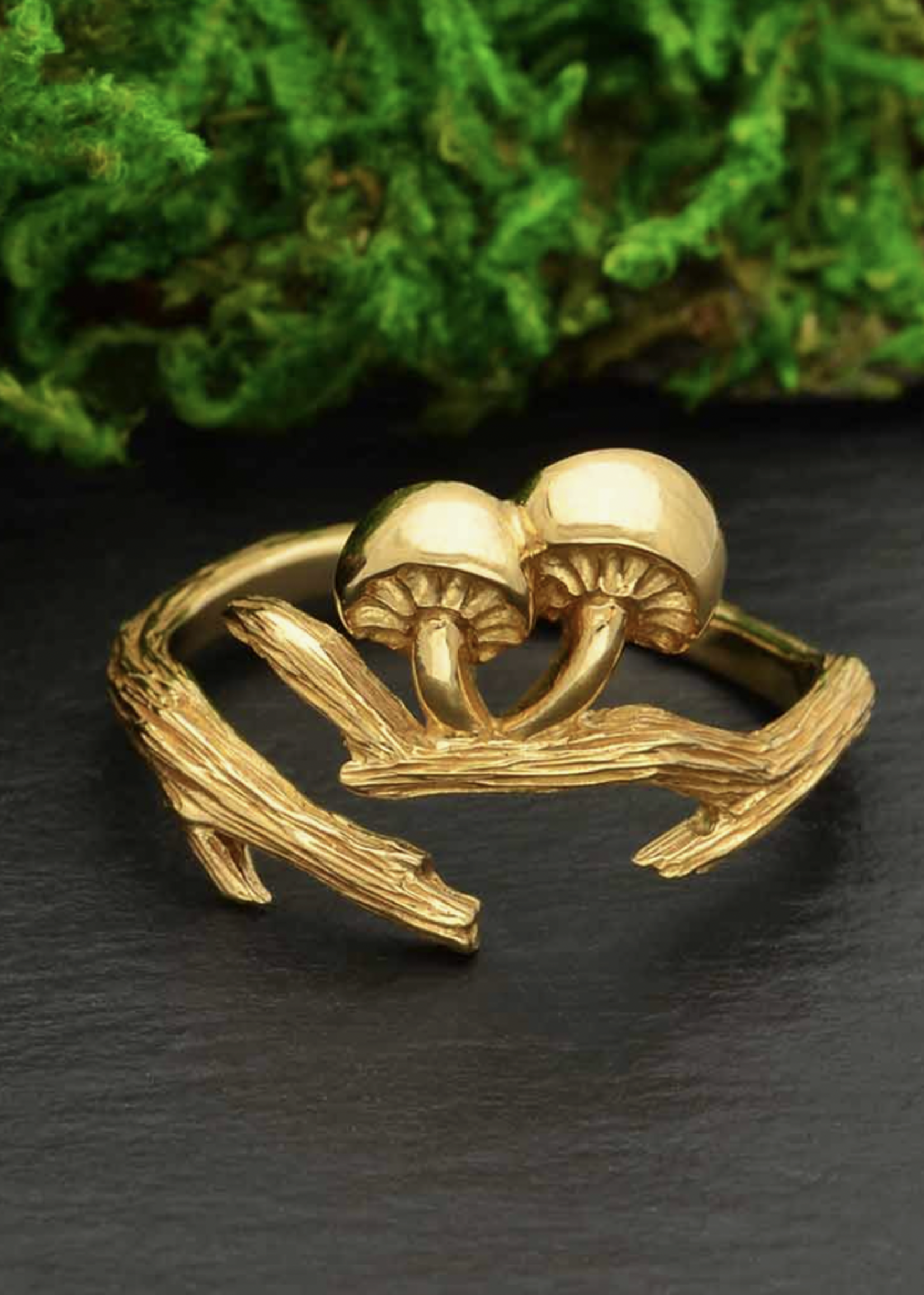 Nina Designs Bronze Adjustable Branch and Mushroom Ring