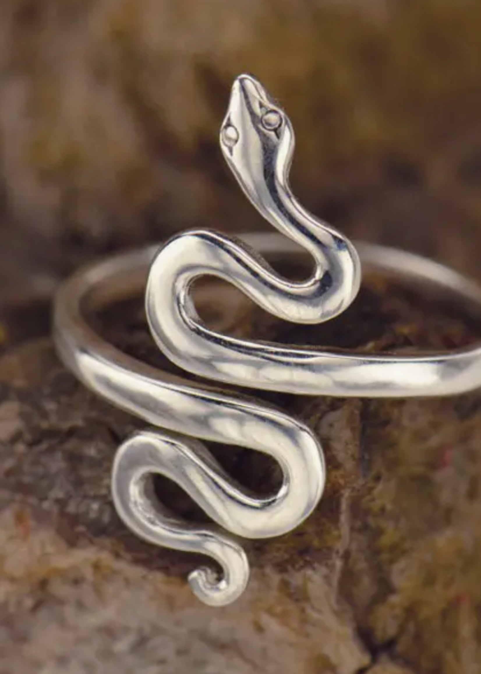 Nina Designs Adjustable Snake Ring Sterling Silver