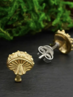 Nina Designs Bronze Agaric Mushroom Post Earrings