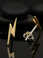 Nina Designs Bronze Lightning Bolt Post Earrings