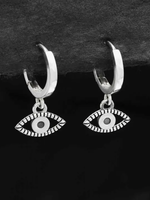 Nina Designs Silver Huggie Hoop Earring with All Seeing Eye