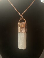 Gail Scherer Copper Rutile and Selenite Necklace