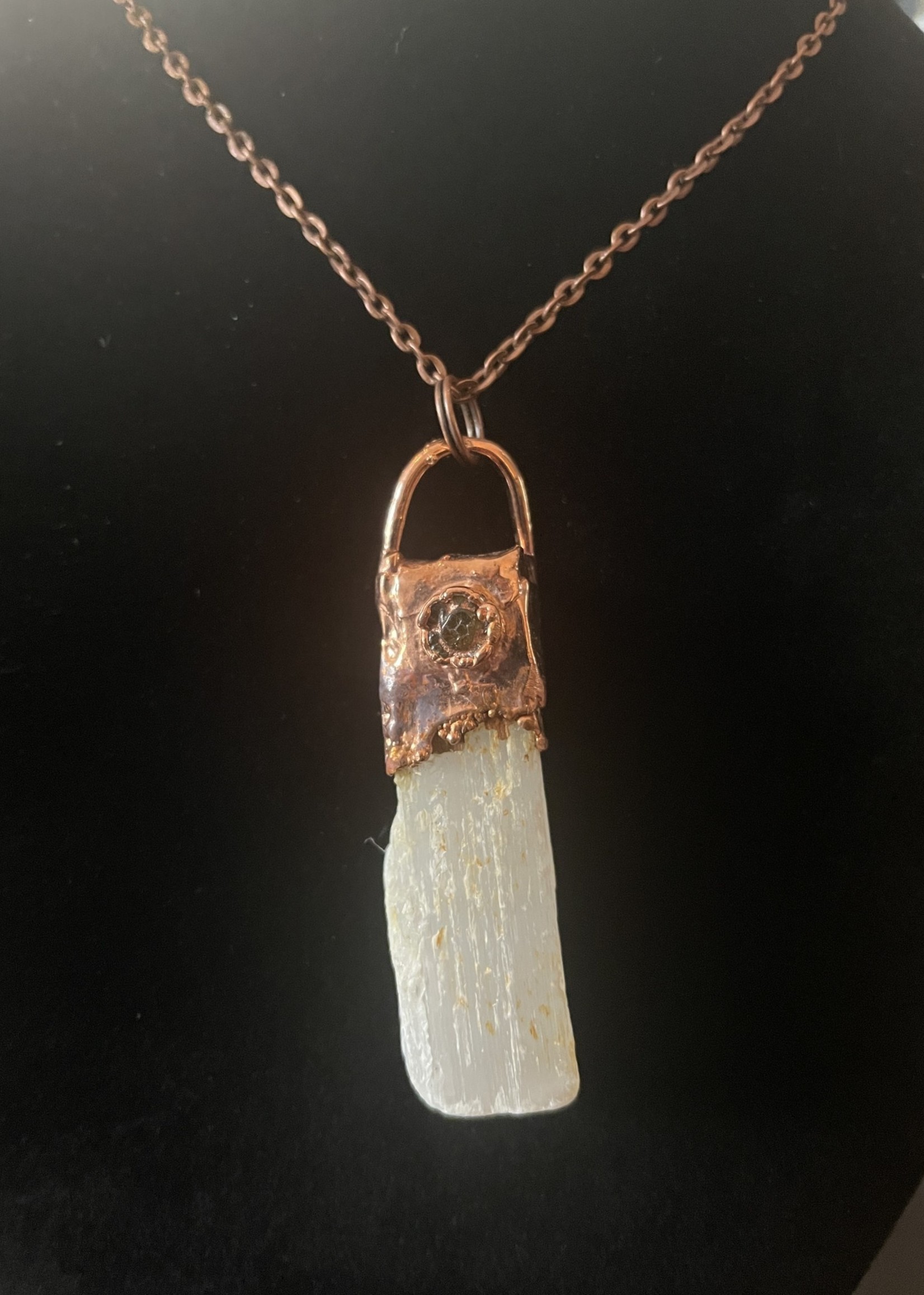 Gail Scherer Copper Tourmaline and Selenite Necklace