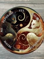 Flora and Nirvana Yin Yang Cats Pendulum Board 6 Inch
