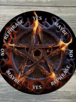 Zen and Meow Flaming Pentagram Pendulum Board - 6 inch