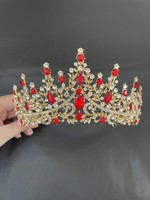 Gold with Red and Crystal Rhinestones / Crown