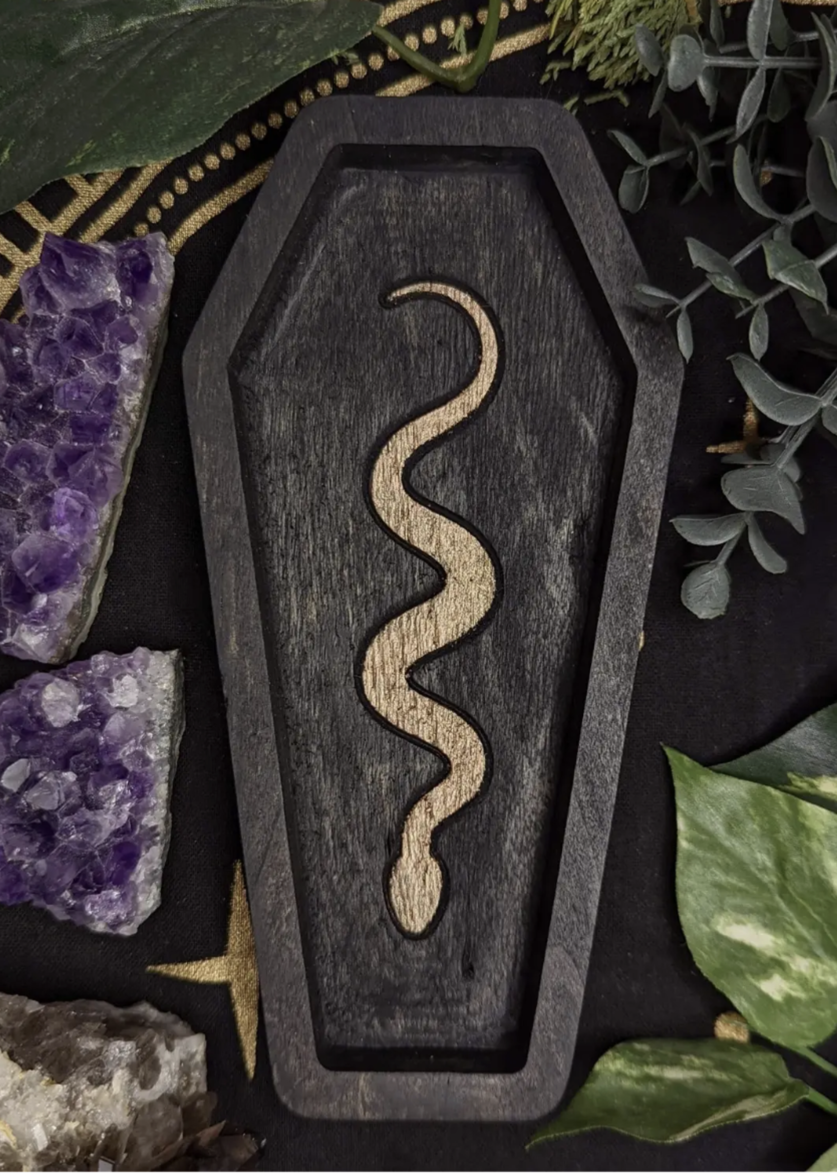 Third Eye Creation Company Wooden Snake Coffin Tray