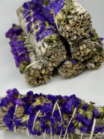 Faiza Naturals Purple Sinuata Flower with White Sage Bundle