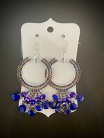 Gail Scherer Lapis Beaded Earrings - Sterling