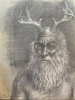 Andrew Gardiner Cernunnos Print - Gray