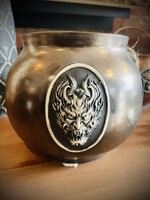 Stine Sculpture Ceramics Altar Cauldron - Dragon (Black)